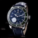 Perfect Replica Breitling Superocean Blue Dial Green Ceramic Bezel 42mm Watch